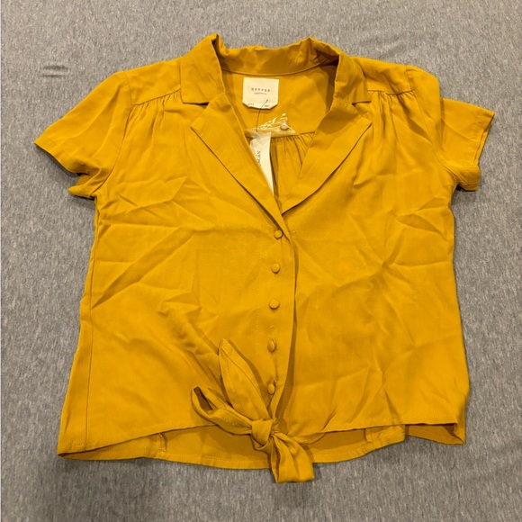 Yellow Button Up Francesca’s Blouse Shirt - Picture 1 of 3